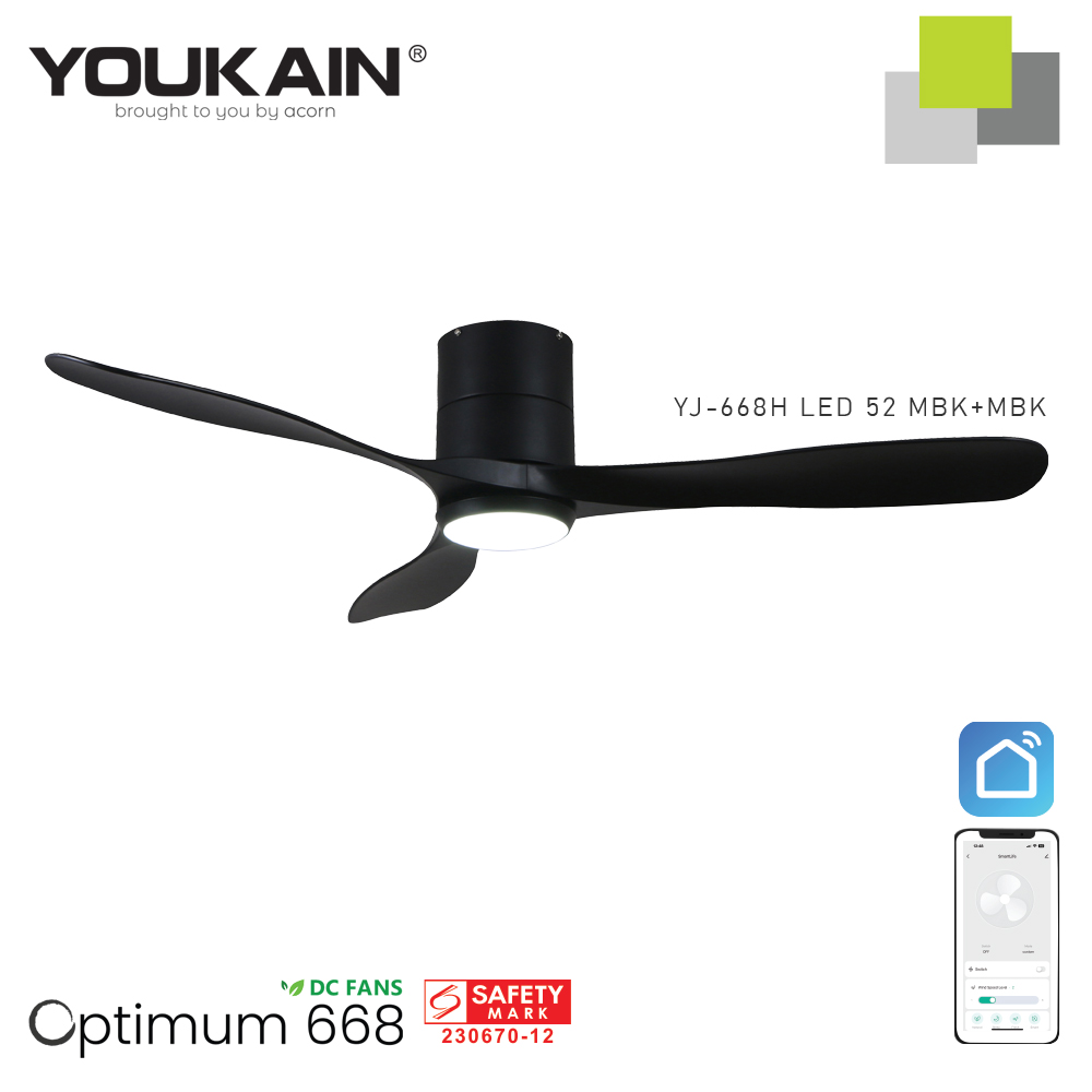 YJ-668H-LED-52-MBK+MBK